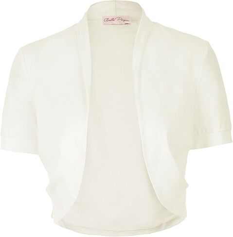 Belle Poque Women's Short Sleeve Shrug Open Front Cotton Cardigan Bolero Sweater Jacket for Dresses in Saudi Arabia