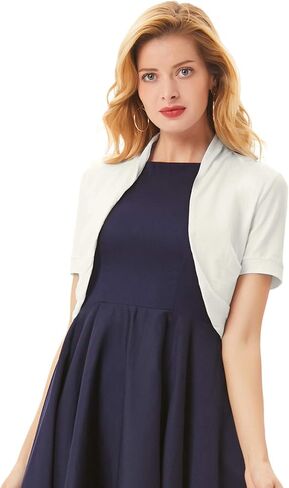 Belle Poque Women's Short Sleeve Shrug Open Front Cotton Cardigan Bolero Sweater Jacket for Dresses in Saudi Arabia