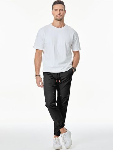 JMIERR Mens Casual Sweatpants Stretch Elastic Waist Drawstring Joggers Slim-fit Pants with Pockets in Saudi Arabia