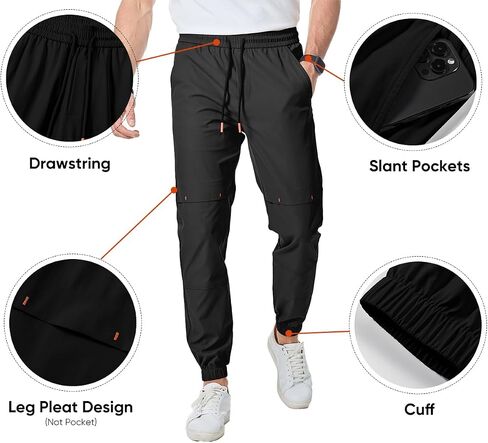 JMIERR Mens Casual Sweatpants Stretch Elastic Waist Drawstring Joggers Slim-fit Pants with Pockets in Saudi Arabia