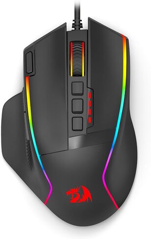 ماوس الألعاب اللاسلكي Redragon، ماوس مريح 16000 نقطة في البوصة مع مفتاح إطلاق سريع، 9 أزرار ماكرو، سعة طاقة متينة تصل إلى 170 ساعة وماوس سلكي/لاسلكي بإضاءة خلفية RGB لأجهزة الكمبيوتر المحمول/Mac/PC in Kuwait