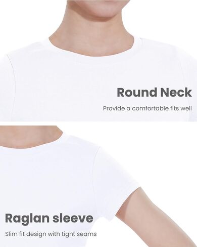 Auranso Girls Crop Tops Summer Short Sleeve Round Neck T Shirts Basic Tee for Kids in Saudi Arabia