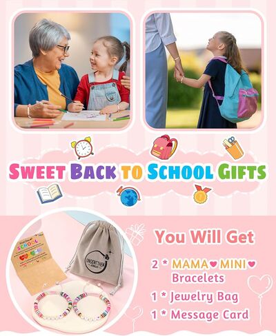 UNGENT THEM Mommy and Me, Mama and Mini Bracelets-Back to School Gifts for Mom and Daughter in Kuwait