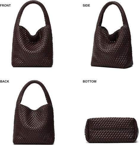 Woven Bags for Women Tote Purse: Vegan Leather Shoulder Handbags - Medium Beach Tote Bags - Handwoven Satchel Underarm Purse in Saudi Arabia