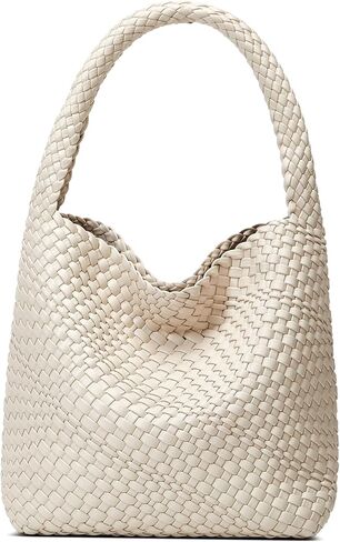 Woven Bags for Women Tote Purse: Vegan Leather Shoulder Handbags - Medium Beach Tote Bags - Handwoven Satchel Underarm Purse in Saudi Arabia
