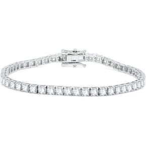 6cttw Round Lab Created Moissanite Tennis Bracelets for Women's in 925 Sterling Silver 14K Gold Plated Bracelet For Her (Clarity: VSS1-VSS2, Color: D, Size 7" inches) 4 mm size