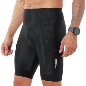 X-TIGER شورت ركوب الدراجات للرجال مبطن شورت أسود in Kuwait