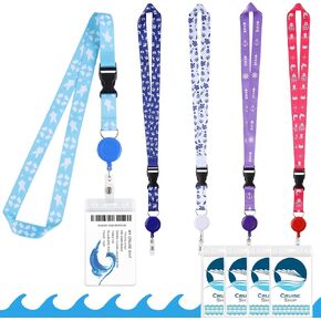 Lanyards for Cruise Ship Cards, 5 Pack Cruise Lanyard for Ship Cards with Waterproof ID Badges and Detachable Buckle, Cruise Ship Essentials 2024