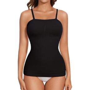 Shapewear Tummy Control Tank Top for Women Seamless Compression Camisole Long Length Tube Top