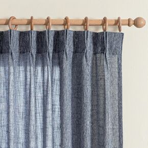 MYSKY HOME Curtains for Living Room Windows, Semi Sheer Curtains 96 Inch Length for Bedroom Pinch Pleated Boho Linen Look Textured Fabric Soft Touch Light Filtering, 40" x 96", Taupe, 2 Panels