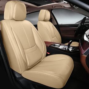 Car Seat Covers Full Set,Leather Waterproof Car Seat Cover,Airbag Compatible,Breathable Design,Suitable for Car,Truck,SUV (Black)