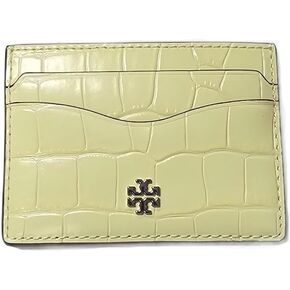 حقيبة بطاقات رفيعة للنساء من Tory Burch 149906 باللون الأصفر الفاتح مع أجزاء فضية منقوشة in Kuwait