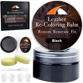White Leather Repair Kit, White Leather Recoloring Balm, Leather Dye - Restore & Renew Scratch, Faded and Aged Leather & Vinyl Couches, Boots, Car Seats or Leather Furniture…