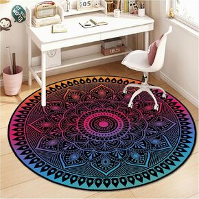 Desk Chair Mat for Hardwood Floor, 4ft/48in Round Office Chair Mat for Rolling Chairs, Computer Chair Mat Rug for Tile Floor, Anti-Slip Floor Protector for Home Office(Secret Blue)