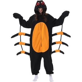 Spider Costume Adults Onesies Unisex Pajamas Cosplay Animal Plush Homewear Halloween Jumpsuit for Men Women