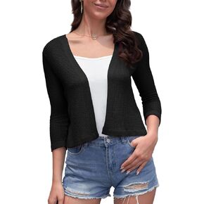 سترة نسائية بوليرو قصيرة بأكمام 3/4 مفتوحة من الأمام وخفيفة الوزن in Kuwait