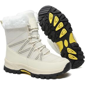 Womens Snow Boots Warm Fur Lined Winter Boots Anti Slip Ankle Boots Mid Calf Snowboots Waterproof and Cold-Resistant Outdoor Walking Shoes for Women Ladies Girls