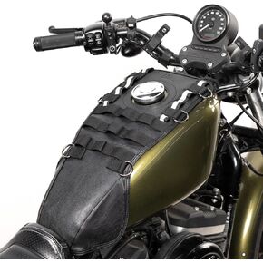 KEMIMOTO Tank Cover Motorcycle Fuel Tank Protector Bags, Leather Waterproof Fuel Tank Pad Cover Compatible with Sport Softail Dyna