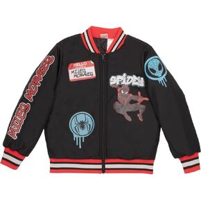Marvel Amazing Spider-Man Queens NY Boys Bomber Jacket, Zip-Up Varsity Jacket for Kids and Toddlers