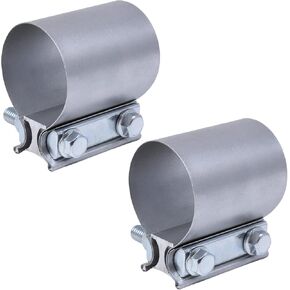 Exhaust Pipe Clamp 4.0 Inch Butt Joint Exhaust Clamp for 4'' OD Pipe with Seal Band Clamp Sleeve 3 Inch Width Aluminized Steel Plate (4PCS) in Saudi Arabia