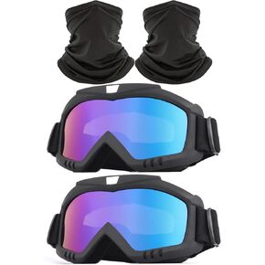 2Pcs Dirt Bike Goggles with Neck Gaiter, Motorcycle Goggles ATV Goggles Riding Ski Racing Goggles Windproof in Saudi Arabia