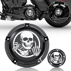 غطاء محرك توقيت ديربي متوافق مع Twin Cam Touring Road King Electra Glide FLHR FLHX FXST Dyna Softail 1999-2014 (جمجمة) in Kuwait