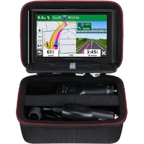 GPS Carrying Case for 5-5.5 inch Garmin Drive 51/52/53, DriveSmart 55, Garmin zūmo XT, dezl OTR500, zumo 396 LMT-S GPS Navigation System, Extra Mesh Pocket Fits Car Charger Cable, Black