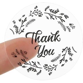 ​MaxGear 2 Inch Round Clear Thank You Stickers, 240 Pcs Waterproof Thank You Labels, Self-Adhesive & Tear-Resistant for Packaging, Small Business, Wedding Favors, Envelope Seals