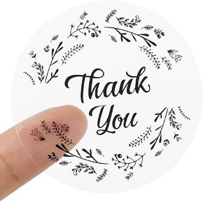 ​MaxGear 2 Inch Round Clear Thank You Stickers, 240 Pcs Waterproof Thank You Labels, Self-Adhesive & Tear-Resistant for Packaging, Small Business, Wedding Favors, Envelope Seals
