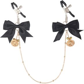 Body Clamps Clip for Women Body Chain Clamps with Bowknot and Bells Stainless Steel Adjustable Body Clamps Chain Non Piercing Faux Body Jewelry