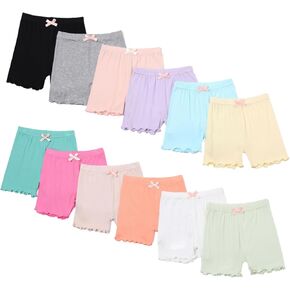12 Pack Girls Shorts Bike Shorts for Girls Toddler Cartwheel Shorts Kids Under Dress Shorts Safety Summer Shorts