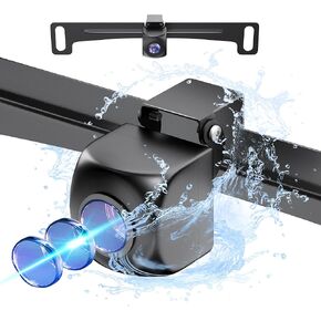Latest AHD/CVBS Universal License Plate Backup Camera, 149° View Angle License Plate Bracket Waterproof Night Vision Car Rear View Reverse Camera, Supports Front/Rearview Mount Installation