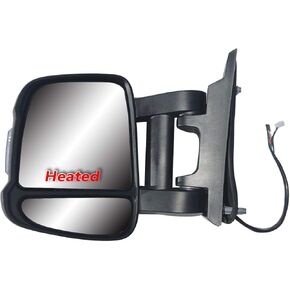 Replacement Extension Long Arm Passenger Right Side Mirror Manual Folding Electric Heated Glass with Signal Light Fit RAM Promaster 1500 2500 3500 From 2014 to Onward
