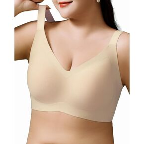 Women's Minimizer Bras Full Coverage Wireless Plus Size Padded Removable Adjustable Bralette Seamless Bra 34B-42E