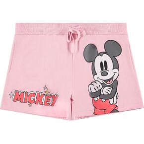 Disney Ladies Mickey Mouse Athletic Shorts - Mickey & Minnie Mouse Shorts - Classic Mickey and Minnie Mouse Varsity Shorts