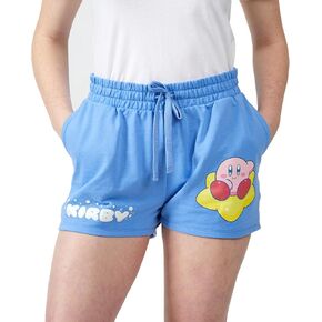 Kirby Warp Star Glitter Puff Print Women's Blue Sweat Shorts