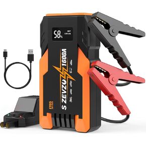 ET05 Jump Starter 1600A Portable Car Jump Starter Battery Pack for Up to 7.2L Gas and 5.5L Diesel Engines 51.8Wh 12V Jump Box with USB Ports, LCD Display and LED Light