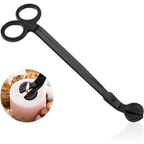 أداة تشذيب فتيل الشموع، قاطع فتيل الشمع من الفولاذ المقاوم للصدأ، مقص شمعة الفتيل يمكن أن يصل إلى عمق الشموع لقطع الفتائل المستهلكة، ومنع تراكم السخام والحرق النظيف (أسود) in Kuwait