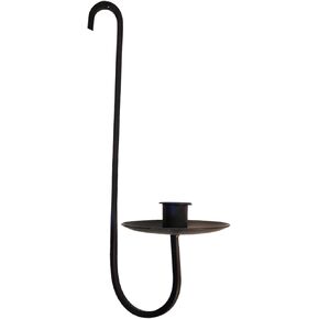 Wall Mounted Iron Candle Holder Single Arm Black Iron Home Decor, Set of 2