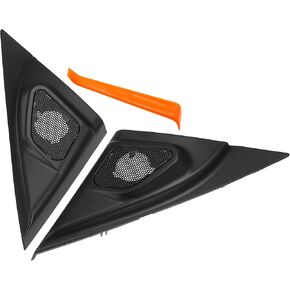 ACROPIX Interior Front Car Door Speaker Window a Pillar Cover Trim Tweeter Speaker Panel Fit for Mazda 3 2004-2009 with Screwdriver ABS Black - Pack of 2
