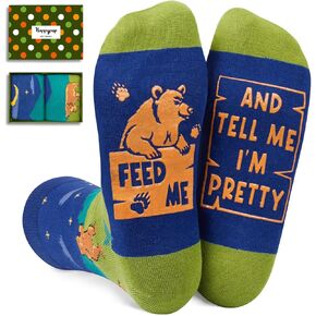 HAPPYPOP Funny Socks For Women; Funny Shark Dinosaur Bear Socks for Women,Racoon Gift for Men