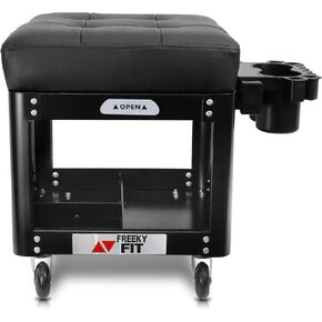 Rolling Creeper Garage/Shop Seat for Men, Padded Mechanics Stool with Tool Tray Storage for Garage, Rolling Workshop Stool with Wheels, Auto Creeper Seat, 330 LBS Capacity, Heavy Duty, Blue