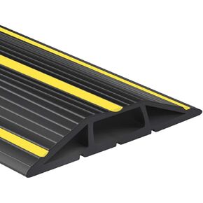 6.5Ft Floor Cord Protector-3 Cord Channels, Perfect for Office, Home, Workshop, Warehouse, Concert or Other Outdoors Surroundings (2m,Black)
