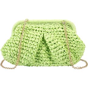 Ovida Straw Clutch Purse for Women Small Dumpling Bag Raffia Woven Purse Summer Beach Shoulder Crossbody Bag