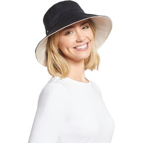 Solbari Wide Brim Beach Hat UPF50+ Uv Protection, Sun Protective Hat Black/Beige