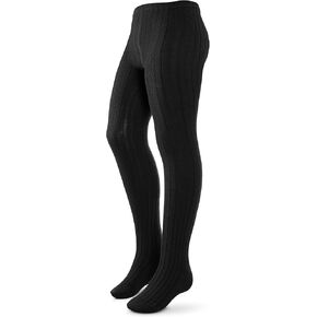 Girls Teens Plus Size Cotton Tights Comfortable & Durable Fit, Generous WIdth From Waist Toe, Great For School Uniform