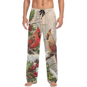 Christmas Winter Men's Pajama Pants Red Black Tartan Plaid Checked Super Soft Lounge Pajama Bottoms with Pockets