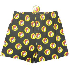 Buc-ee's Black Printed Pajama Boxers Sleepwear Shorts for Adults, Men and Women - Beaver - Unisex