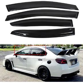 4-Pack Side Window Vent Visor Rain Guard Wind Shade Deflector JDM Style Black Replacement for 2015-2019 WRX STI Sedan 4-Door