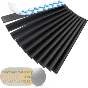Magnetic Strips with Adhesive Backing Magnet - Heavy Duty Sticky Magnet for DIY Projects - 10 Pack with Metal Plates - Cut to Shape - Strong Hold & Durable - Ideal for Tool Racks (10 Pcs)
